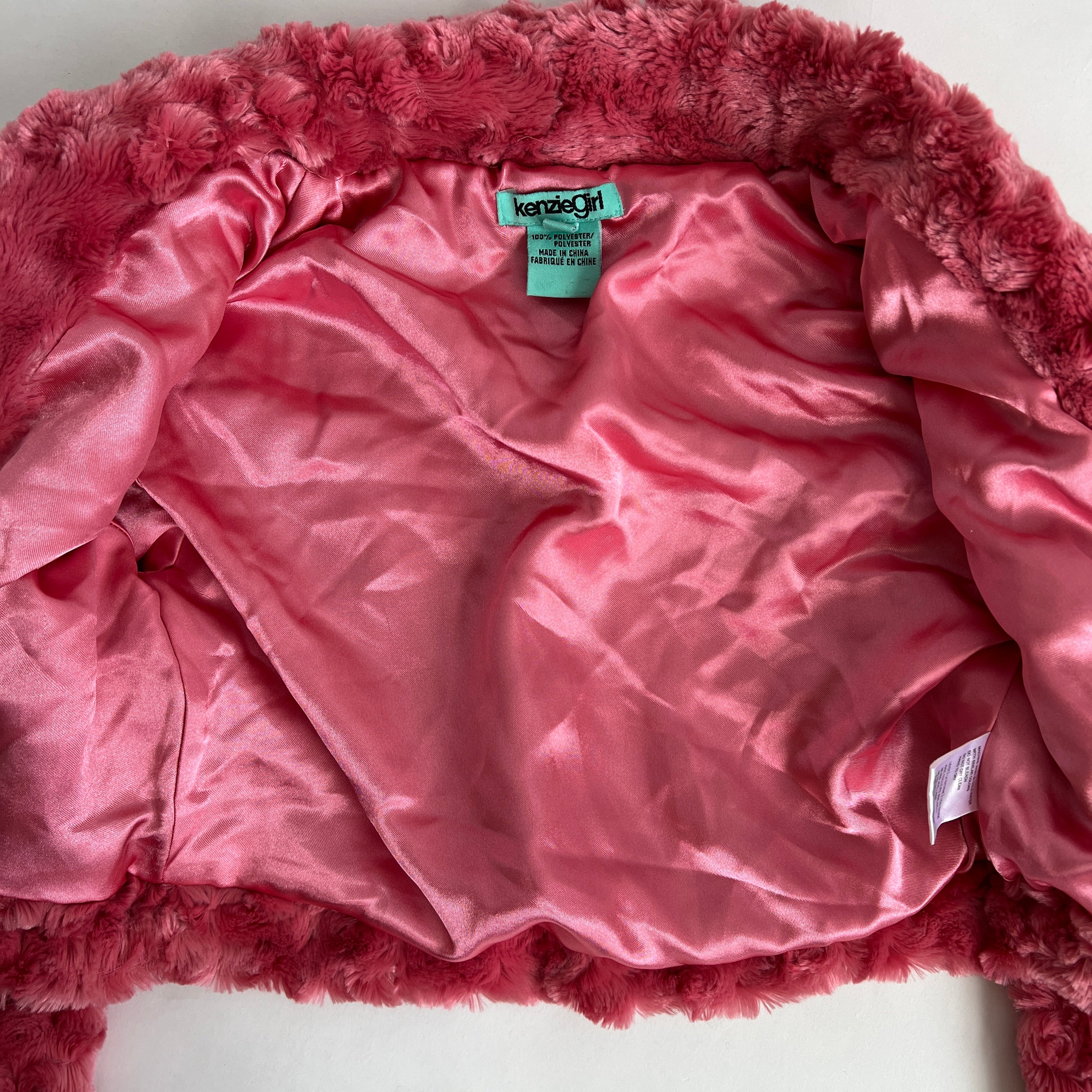 Faux pink cropped jacket xs/s