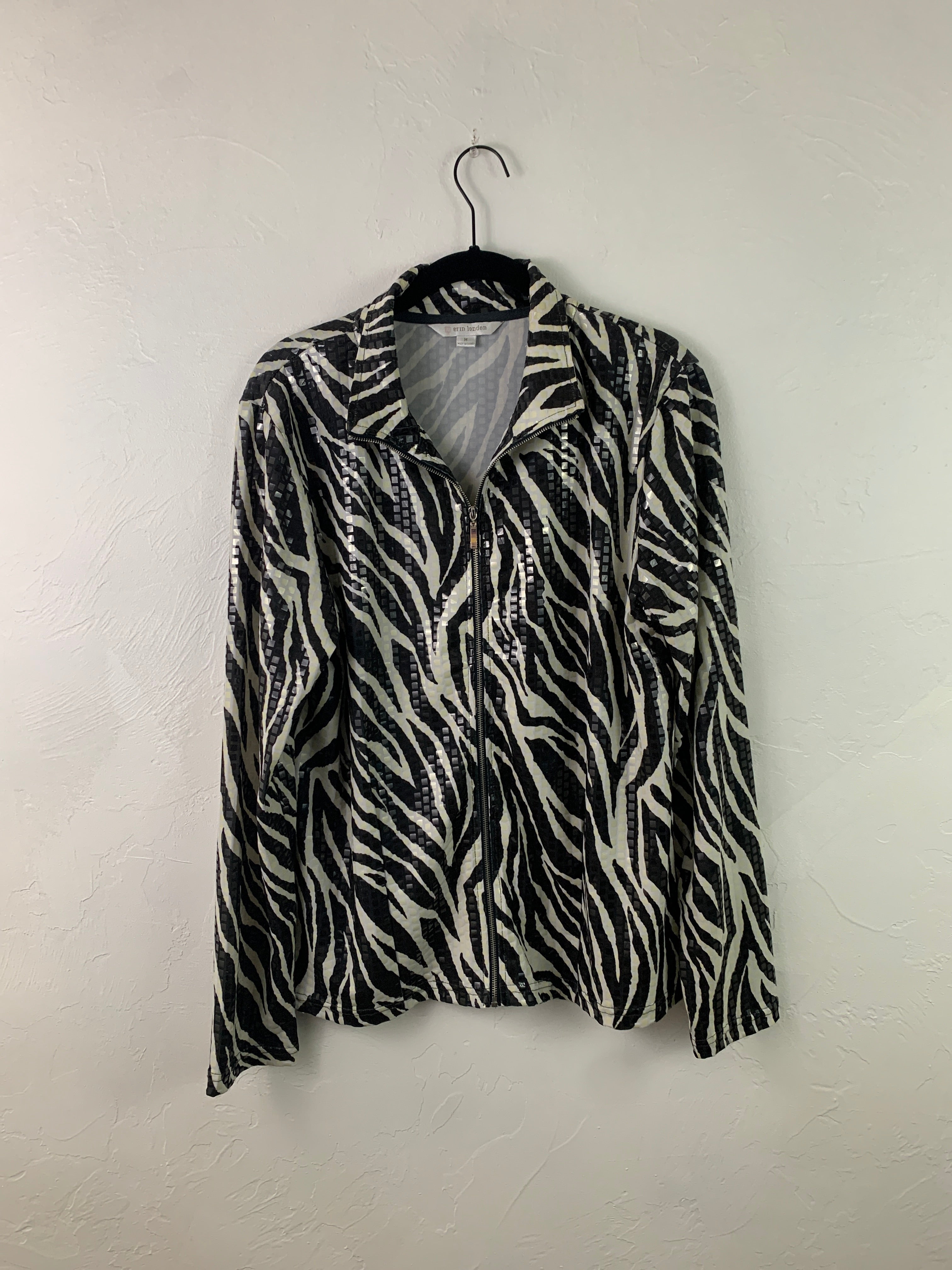 Textured zebra print jacket
