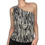 vintage one shoulder sequin tank