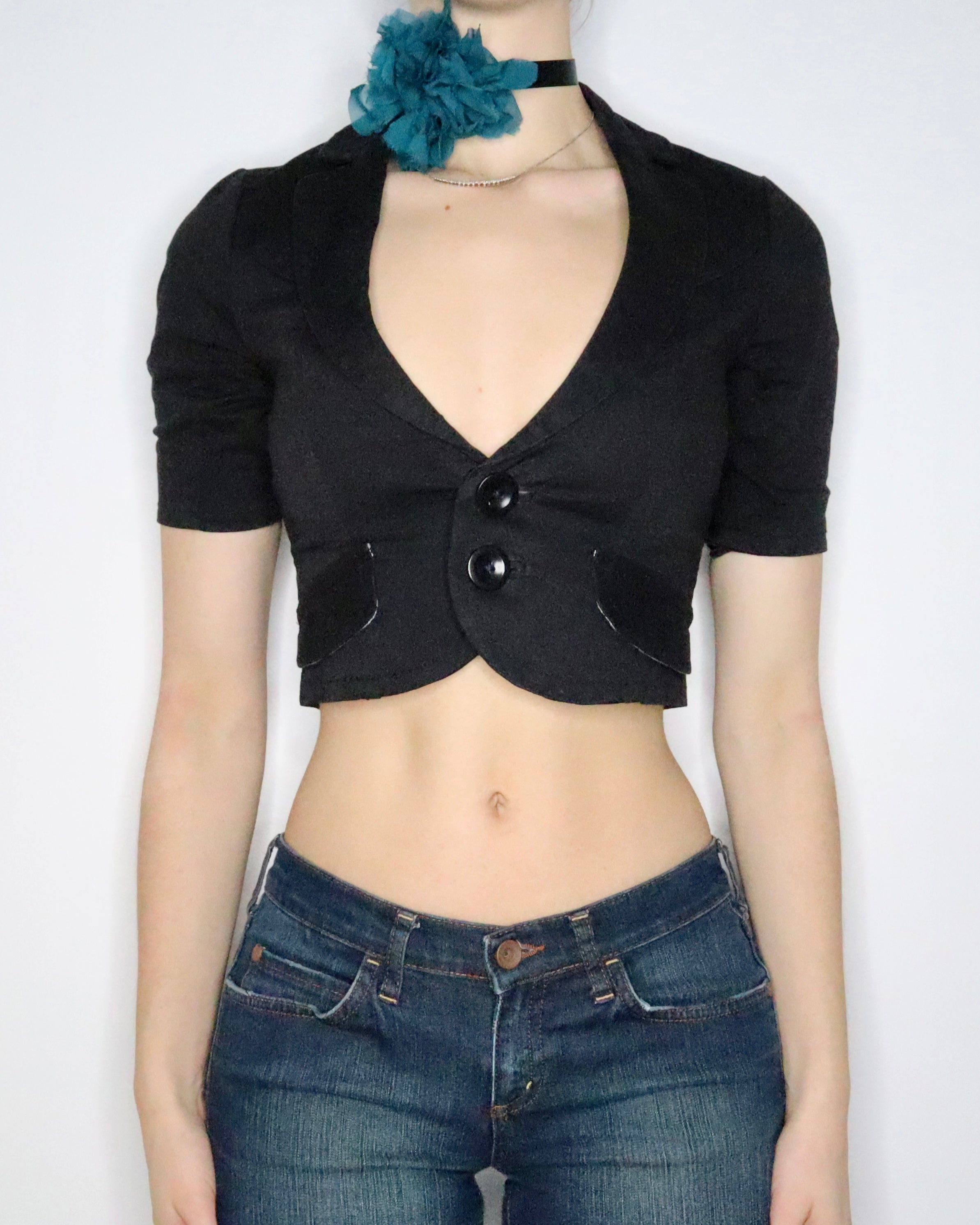 Black Cropped Blazer (XS)