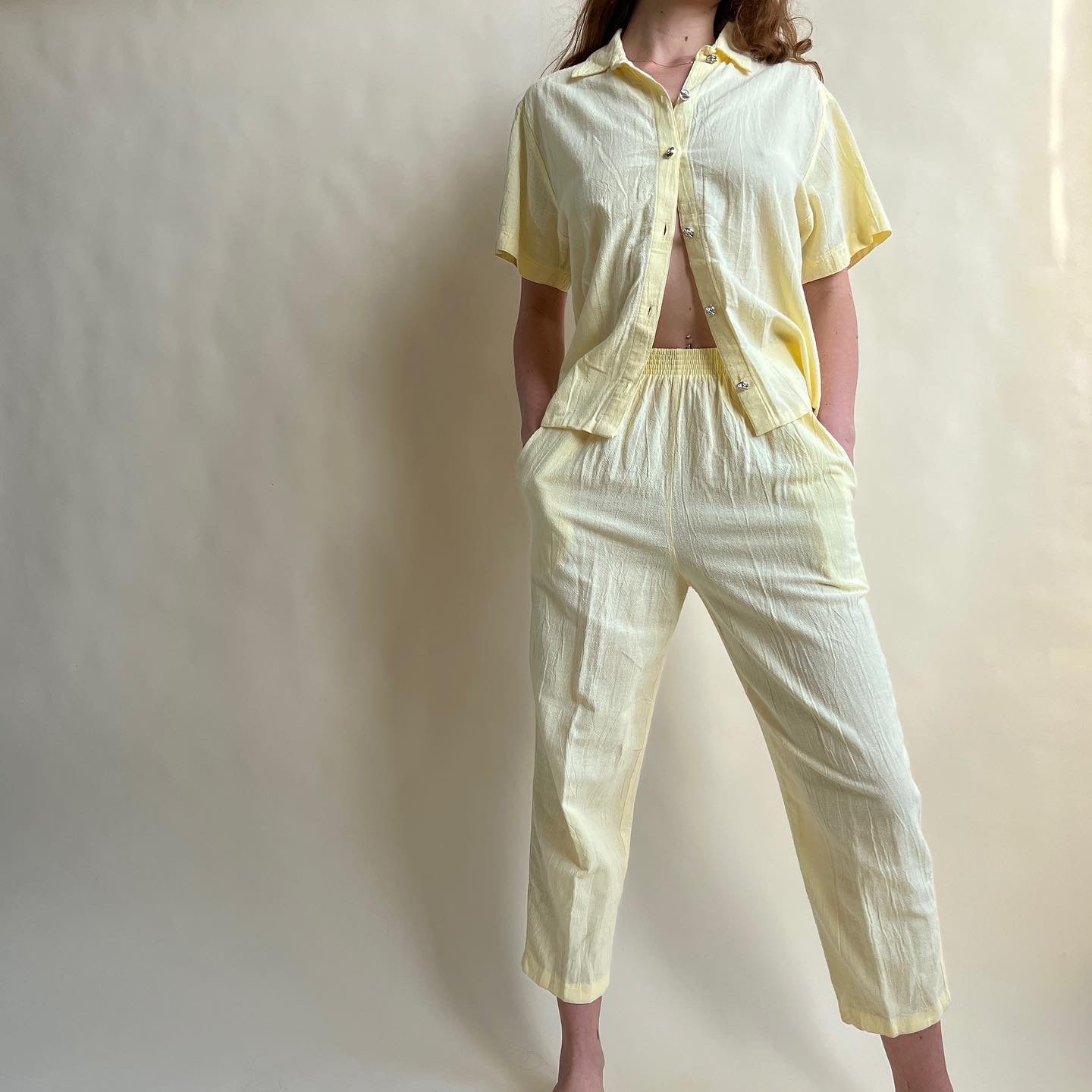 Vintage yellow cotton set