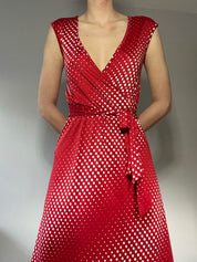 psychedelic polkadot dress