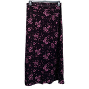 90s plum floral velvet maxi skirt