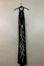 Black velvet halter maxi