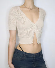 Beige Crochet Cardigan (XS-S)