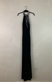 Black velvet halter maxi