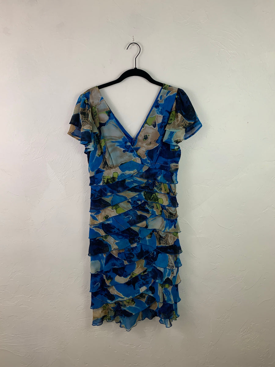 Textured ocean midi dress