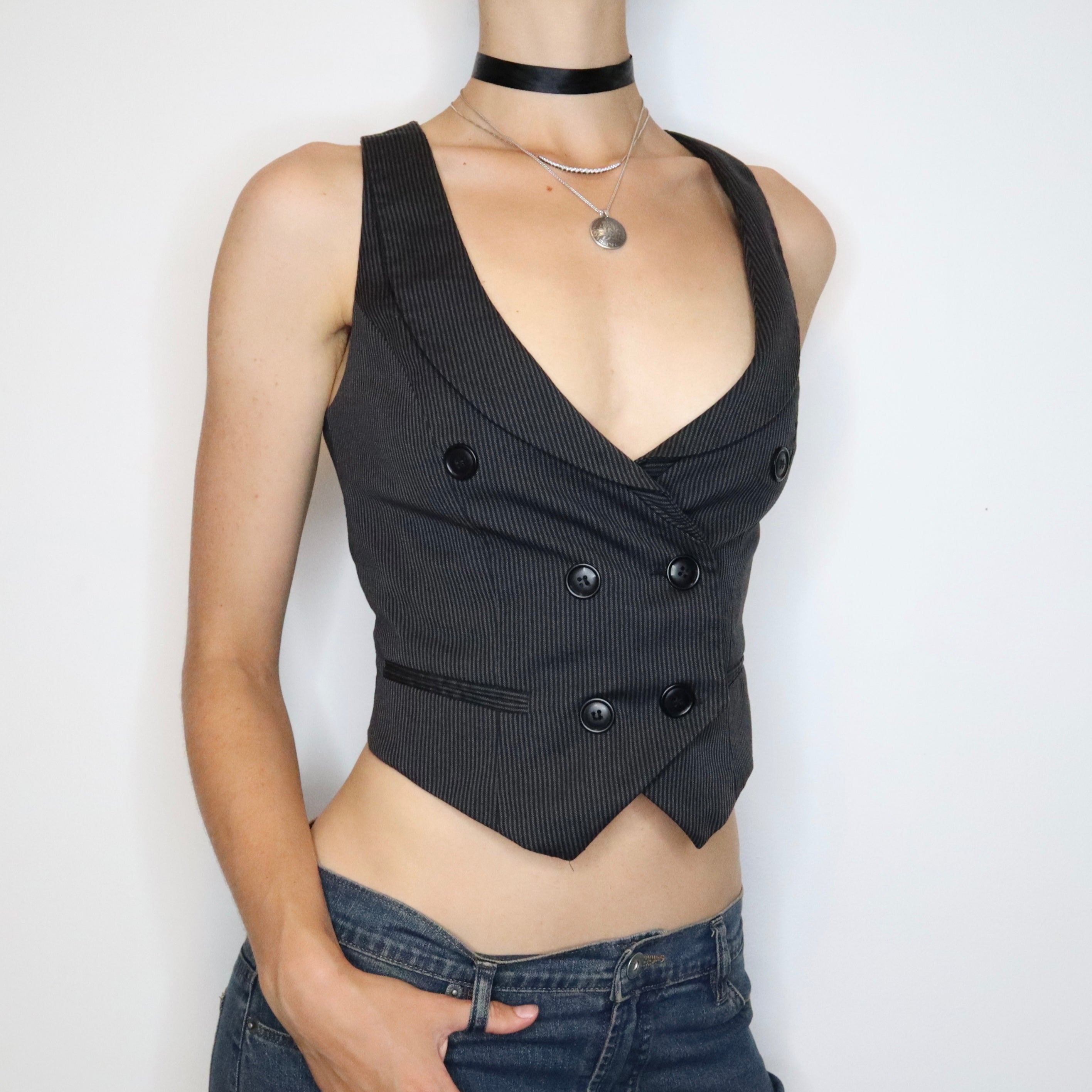 Pinstripe Waistcoat Vest (Small) 