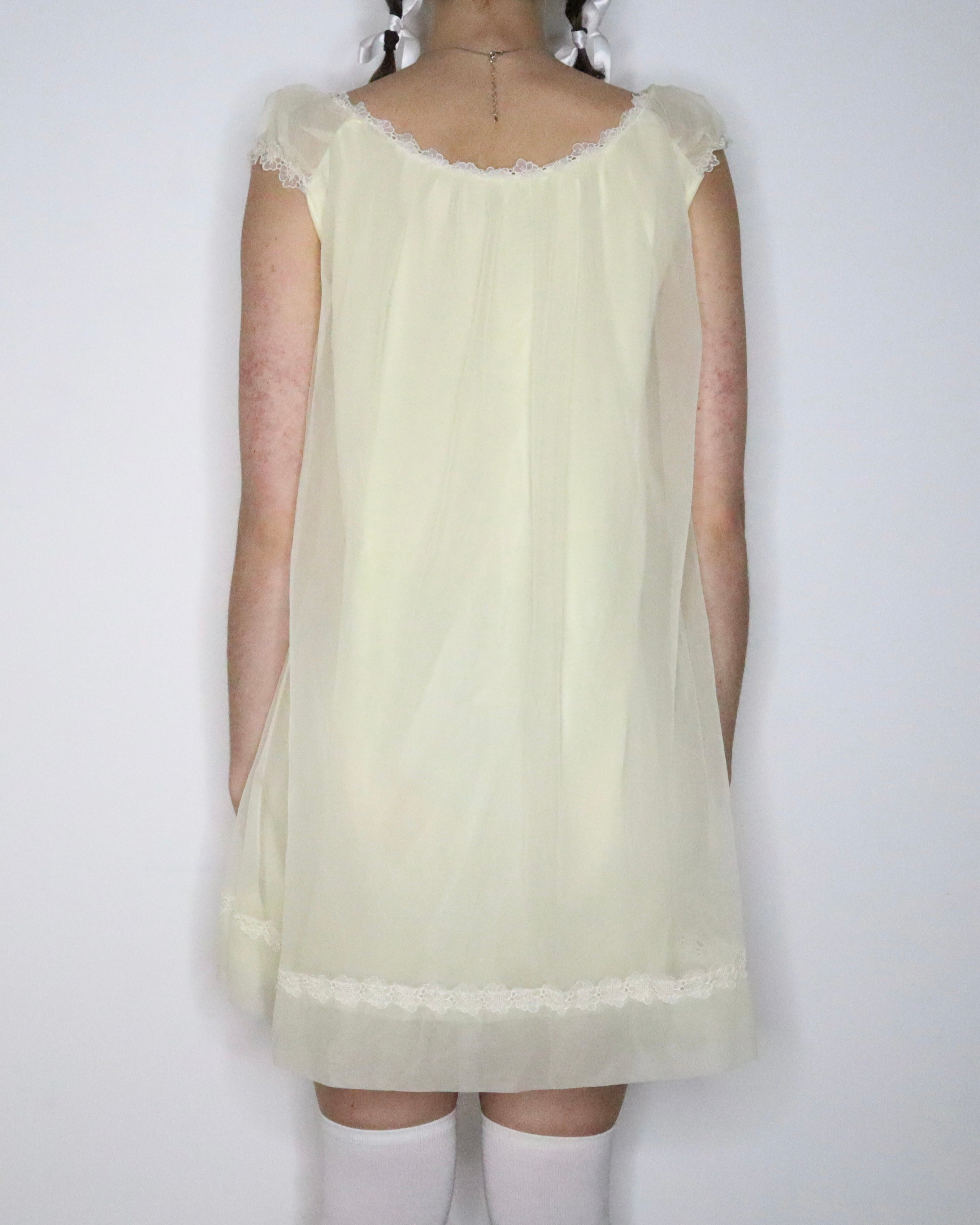 Pastel Yellow Babydoll Nightgown (Small) 