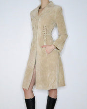 Beige Suede Corset Jacket (Small) 