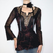 French Whimsigoth Mesh Blouse (M-L)