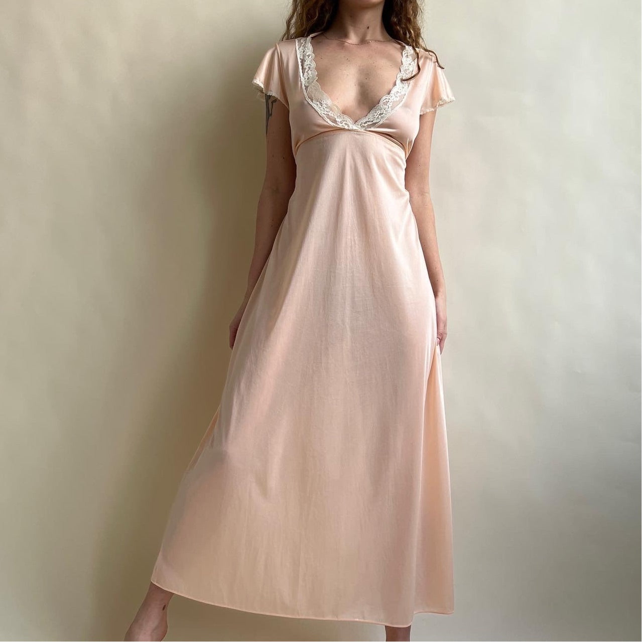 Baby peach maxi slip