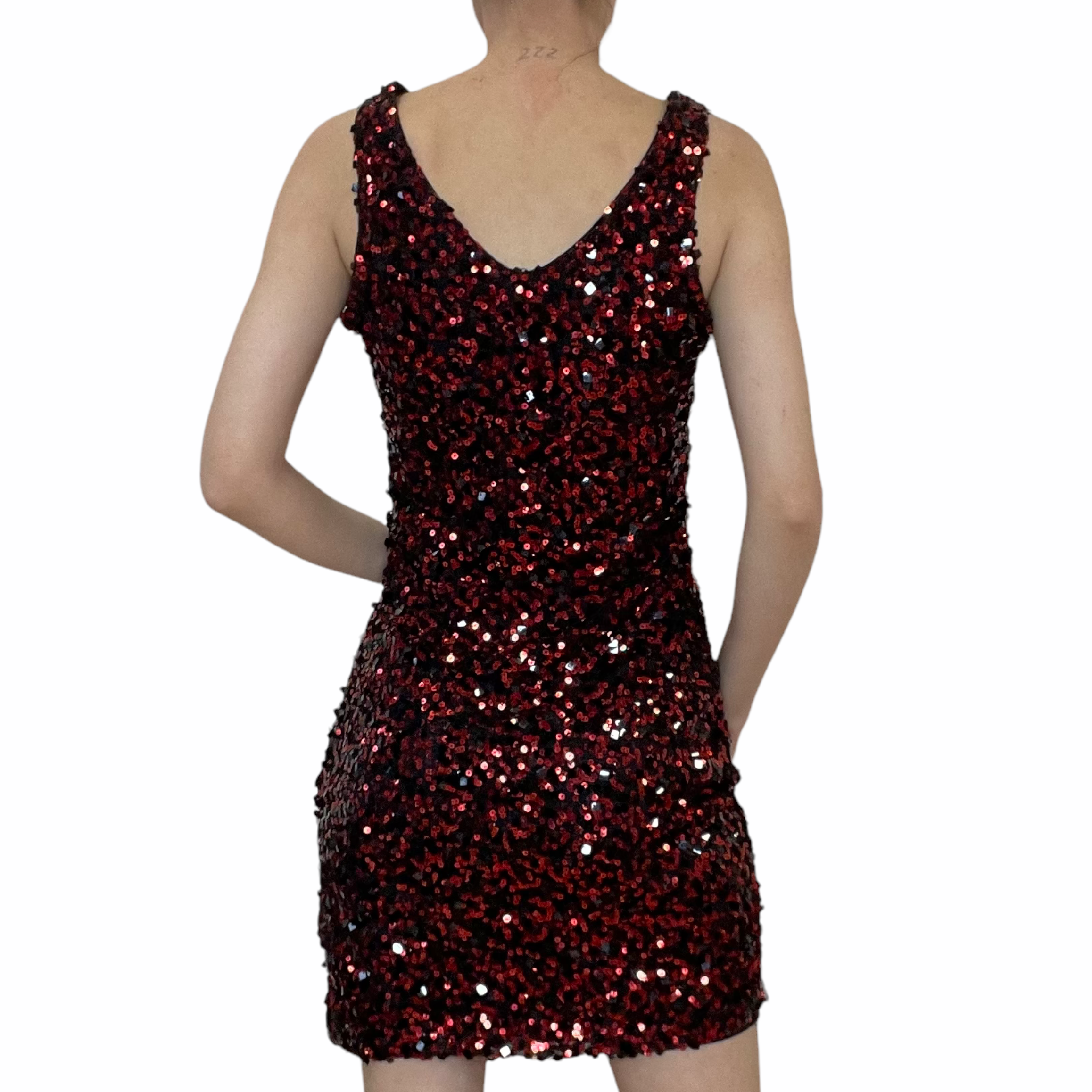 Red sequin dress