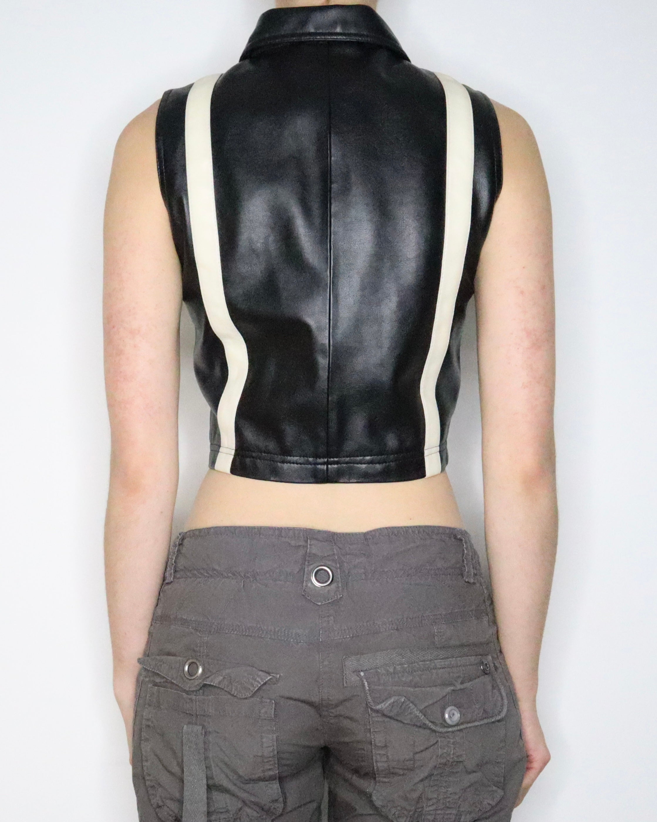 Black Faux Leather Vest (Small) 