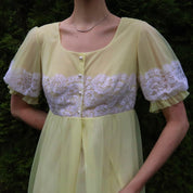 Pastel Yellow Peignoir Robe (Medium)