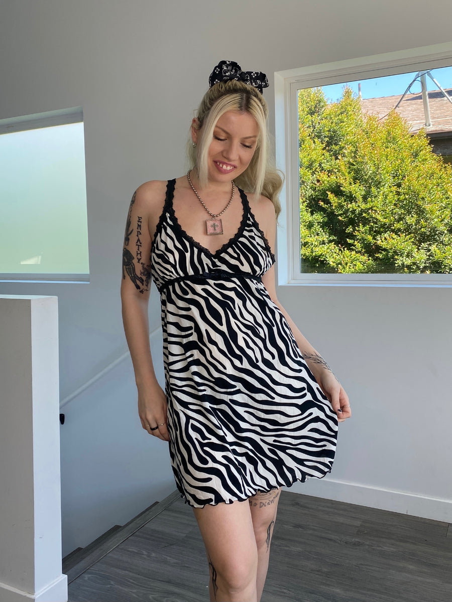 Zebra Halter Dress