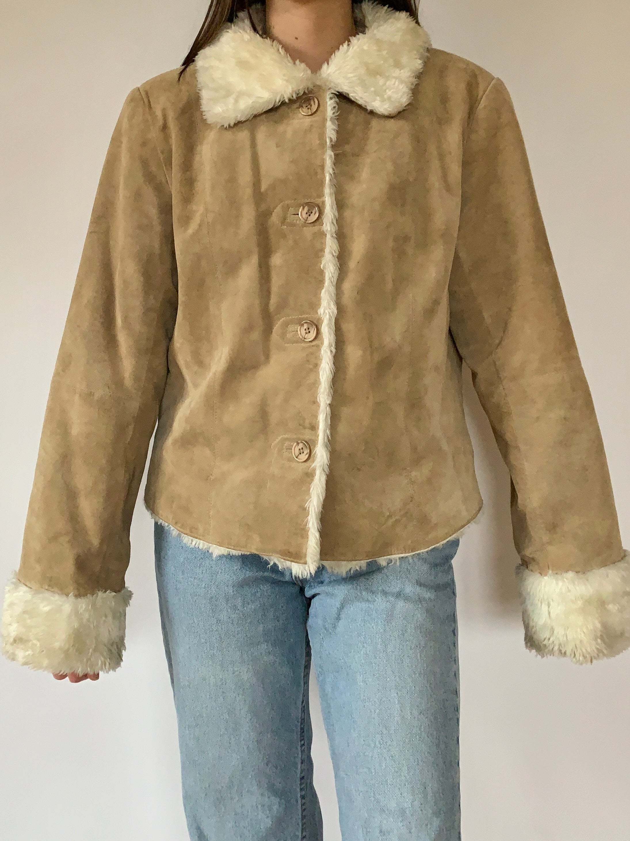 Vintage 1990s Faux Fur & Suede