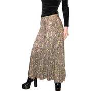 Vintage floral button up maxi skirt