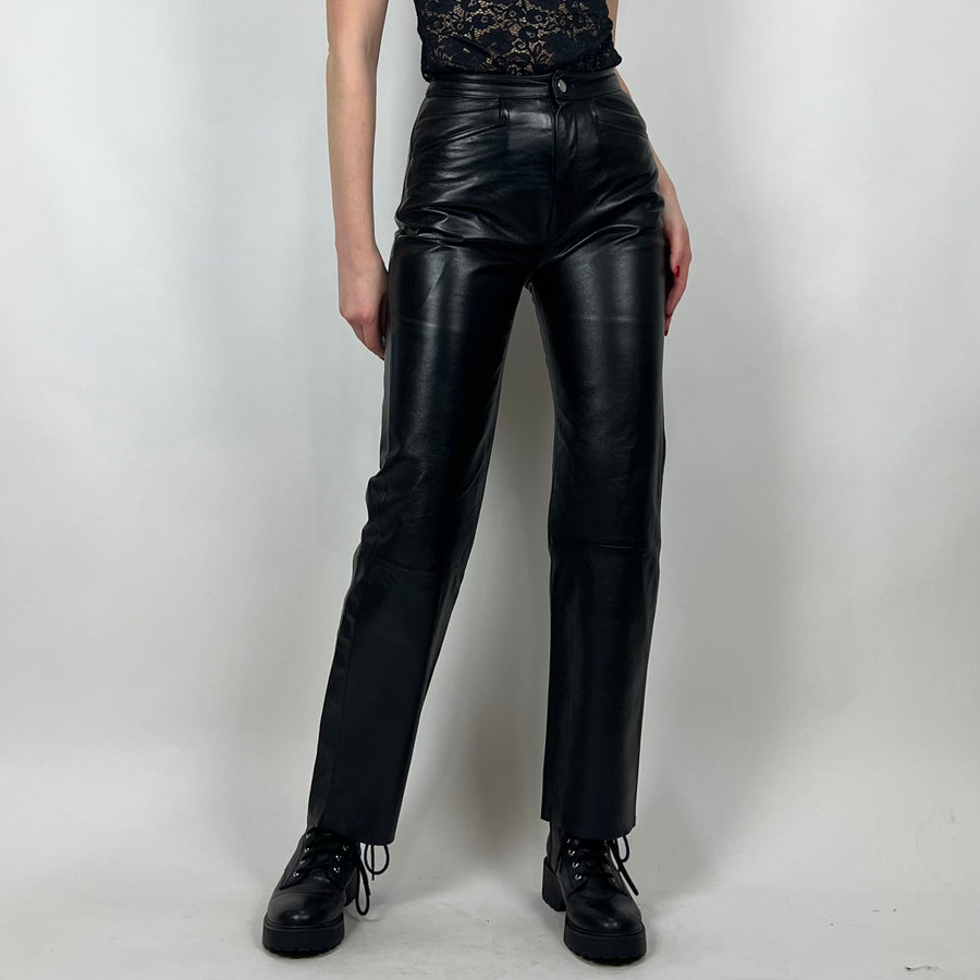 90s Wilson's Black Leather High Rise Pants (XXS/XS) — Holy Thrift