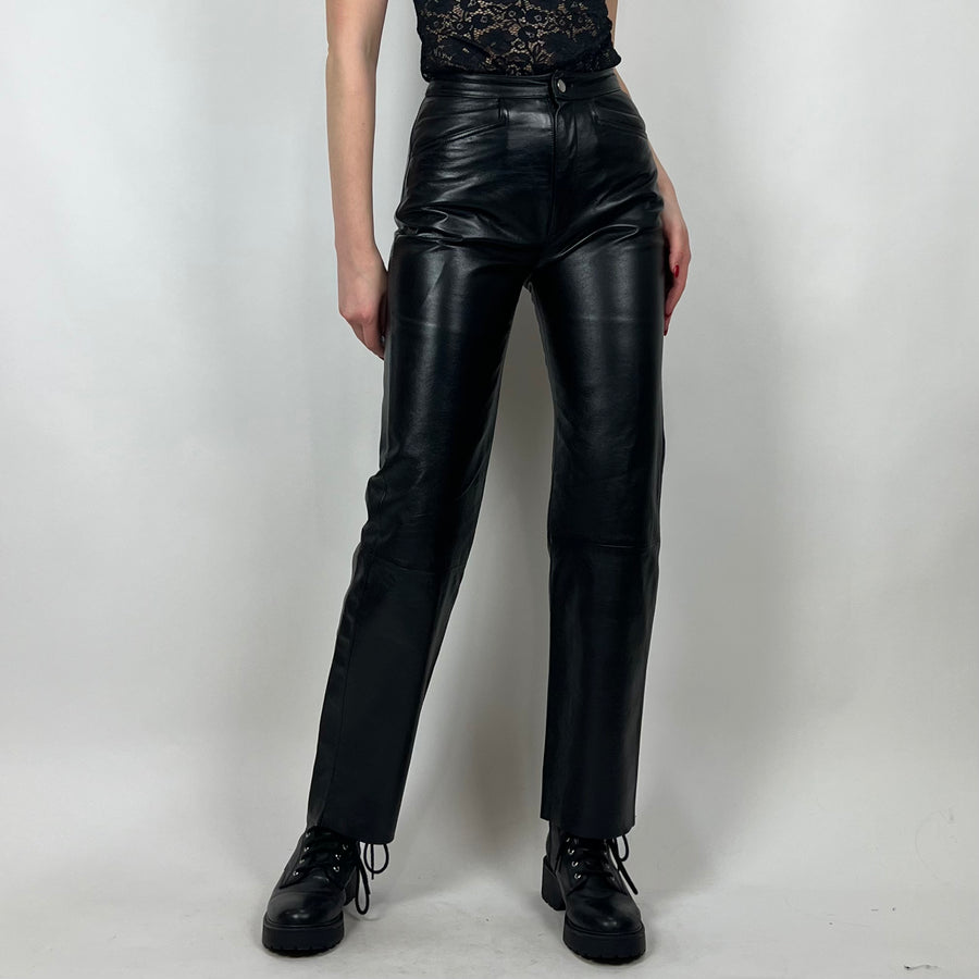 90s Wilson s Black Leather High Rise Pants XXS XS Holy Thrift