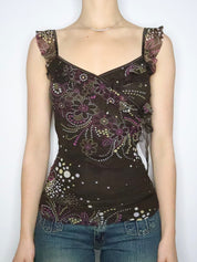 Brown Mesh Cami (XS) 