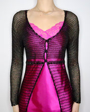 Black Crochet Duster (Medium) 