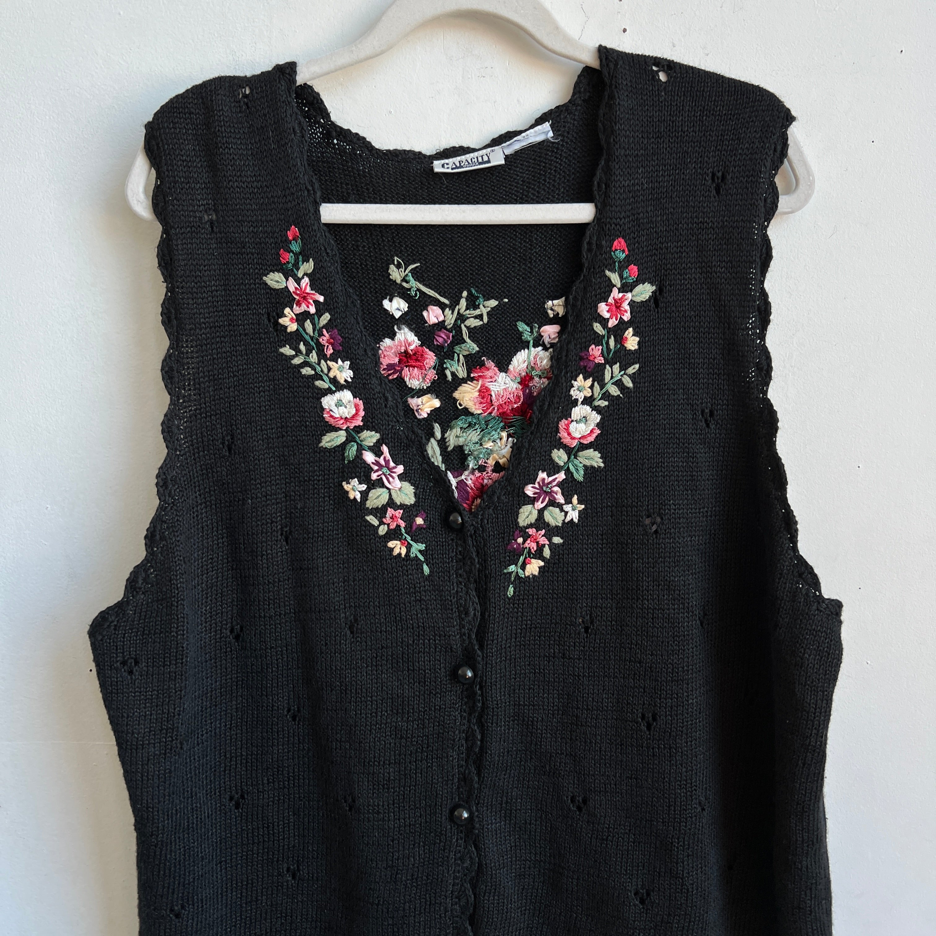 Vintage embroidered sweater vest