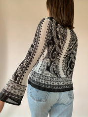 Y2K Paisley Blouse
