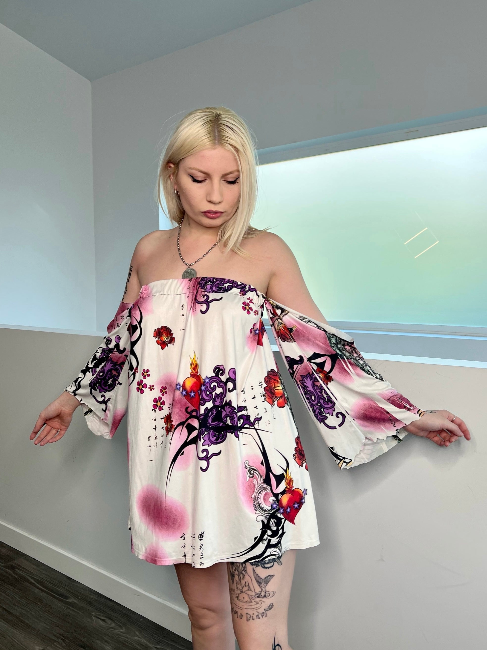 Handmade Tattoo Print Fairy Dress