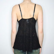 Black Mesh Babydoll Top (Medium)