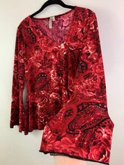 Burgundy floral top