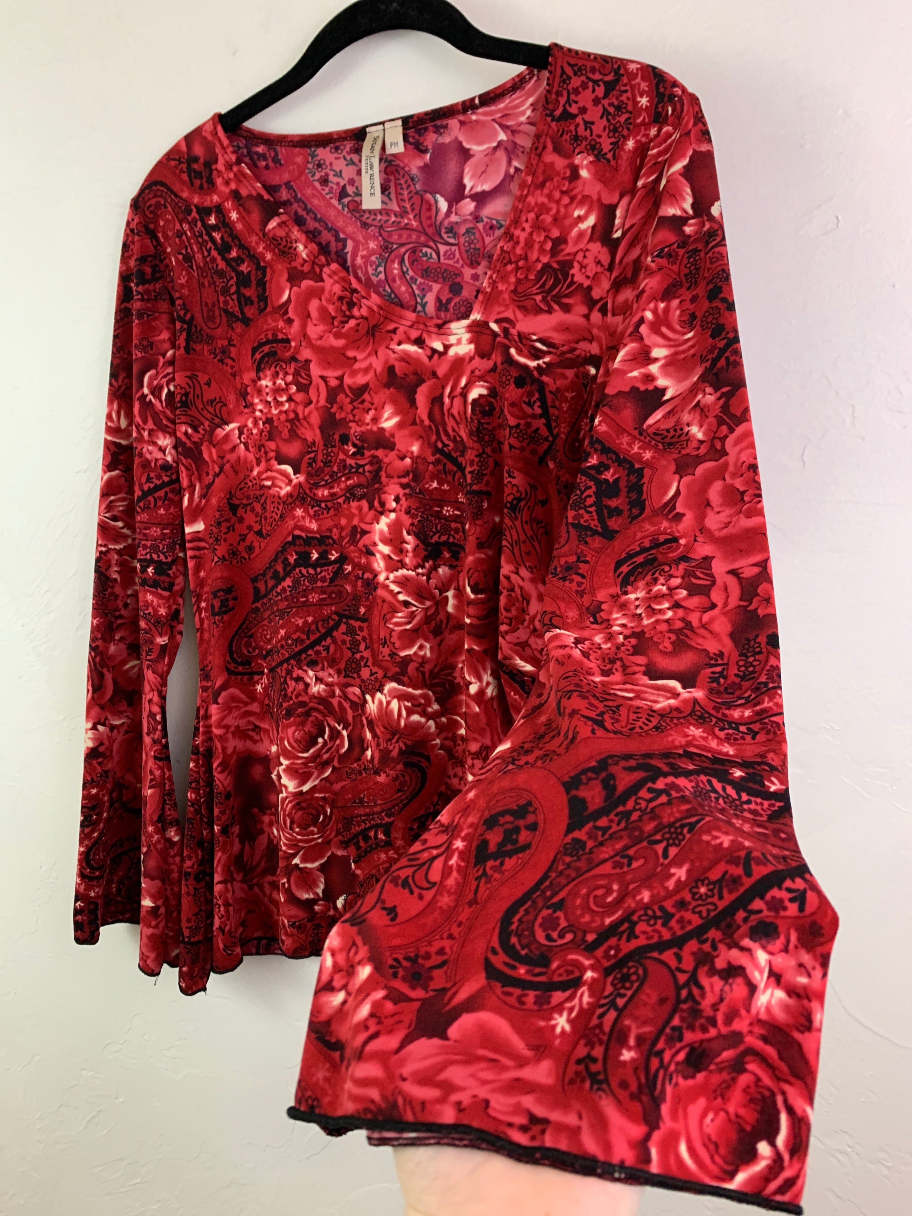 Burgundy floral top