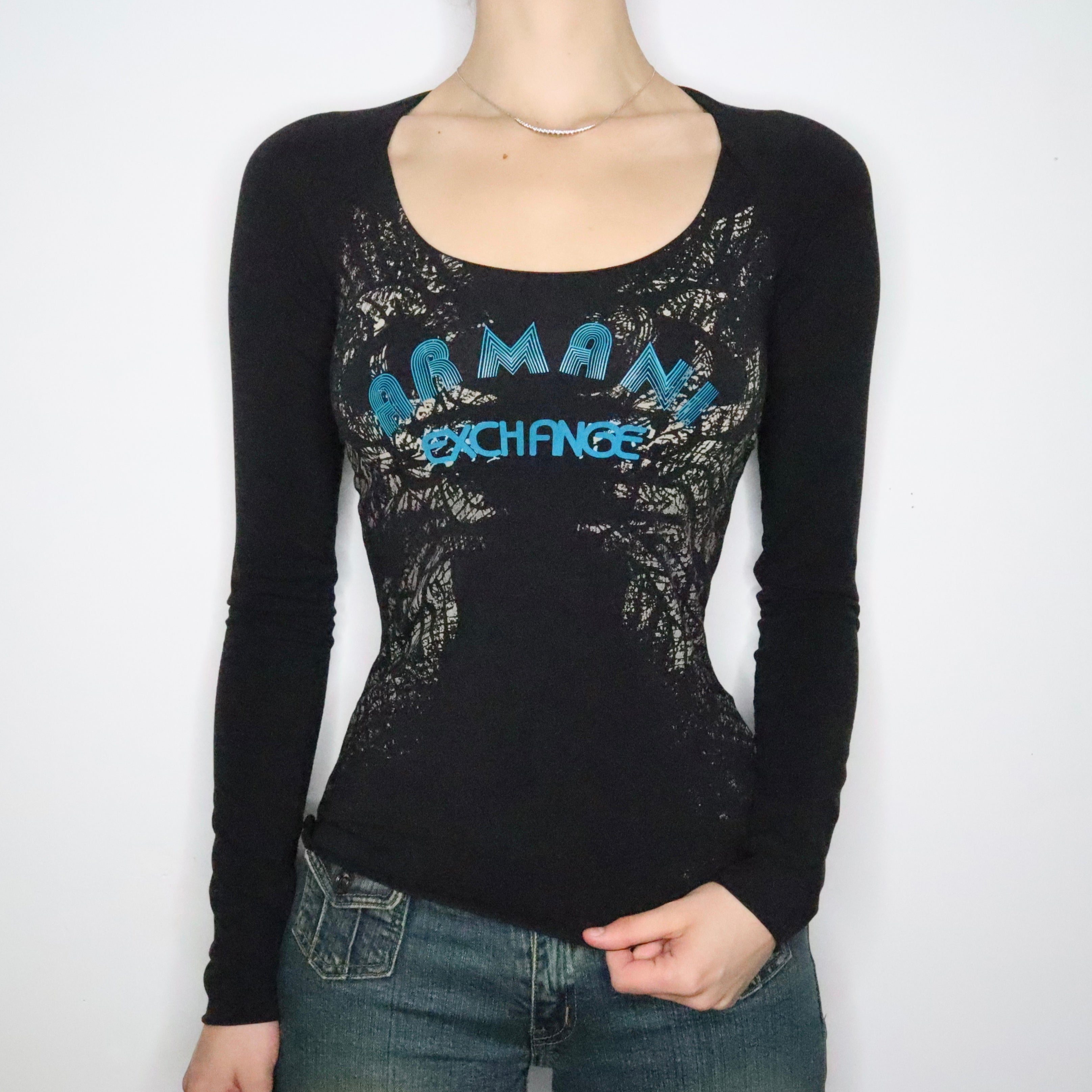 Armani Graphic Long Sleeve Top (XS-S)