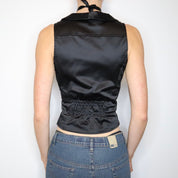 Black Satin Waistcoat Vest (Medium) 