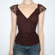 Brown Mesh Blouse (M-L)