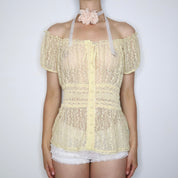 Lace Milkmaid Blouse (L-XL) 