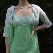 Green Lace Peignoir Set (S-M)