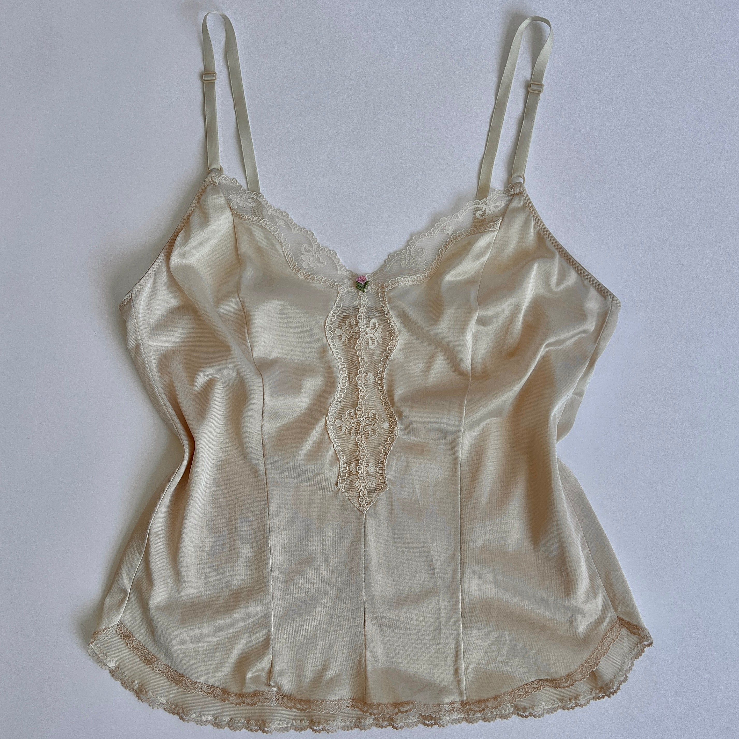 80s ivory satin cami (L)