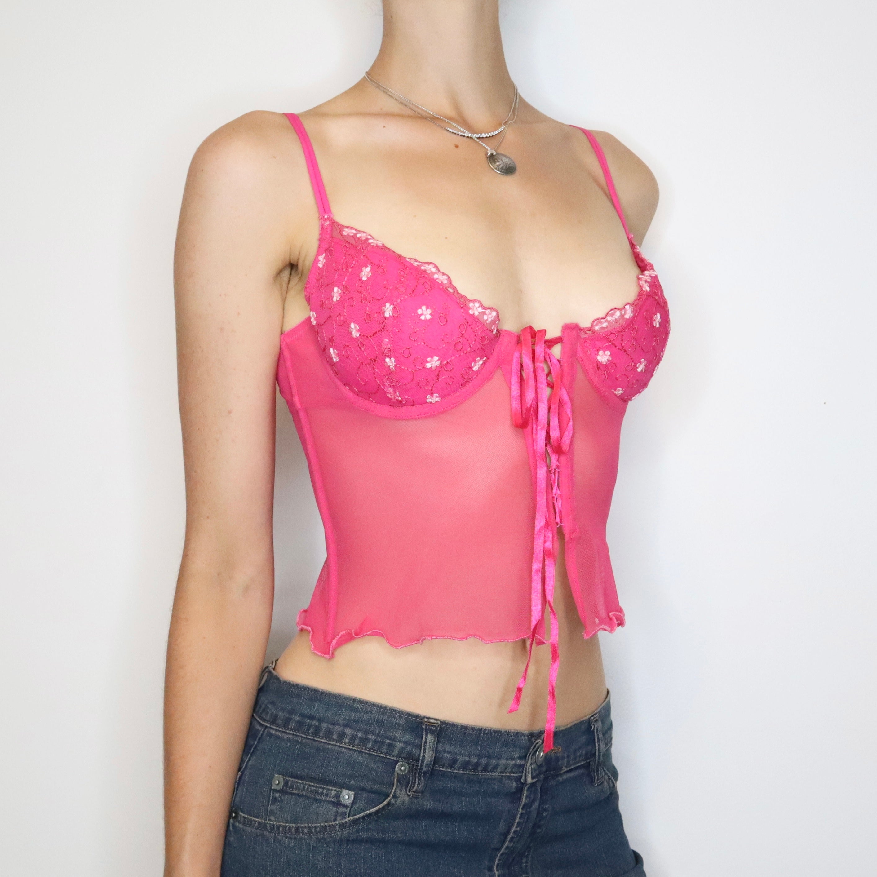 Pink Mesh Bustier (Medium) 