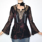 French Whimsigoth Mesh Blouse (M-L)
