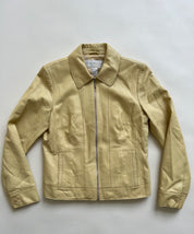butter yellow leather jacket