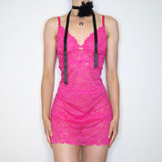 Pink Lace Slip Dress (L-XL) 