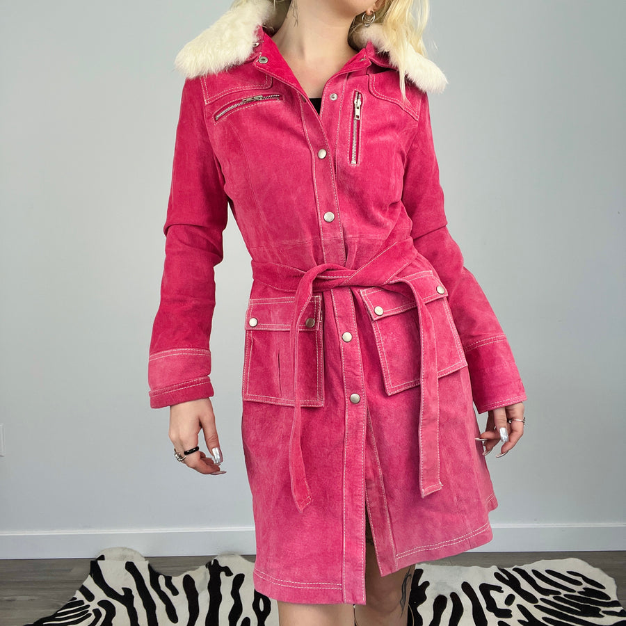 Pink Suede Penny Lane Coat