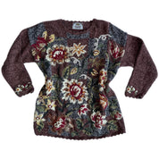 90s distressed floral sweater