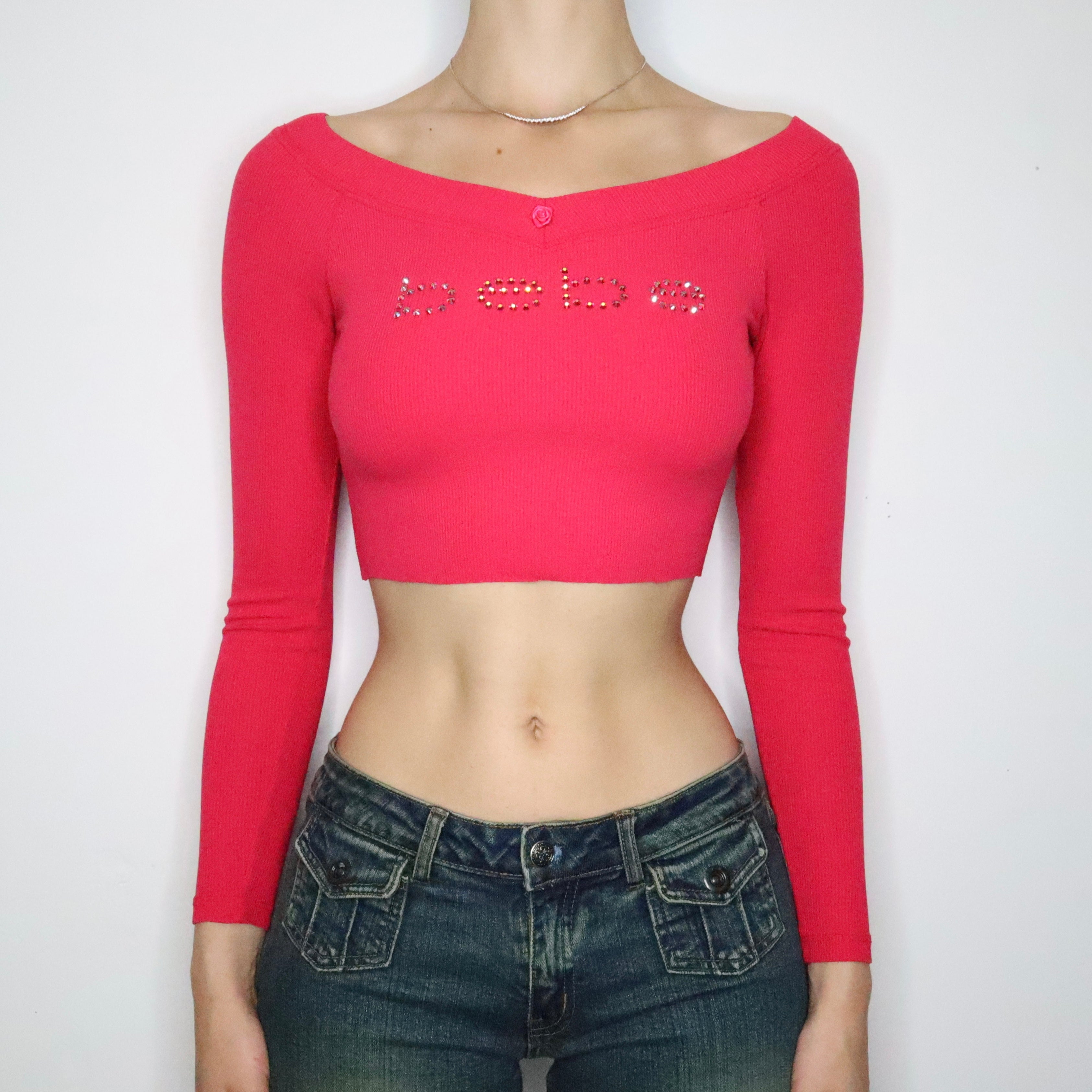 Fuchsia Bebe Cropped Top (XS)