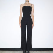 Black Diamanté Jumpsuit (M) 