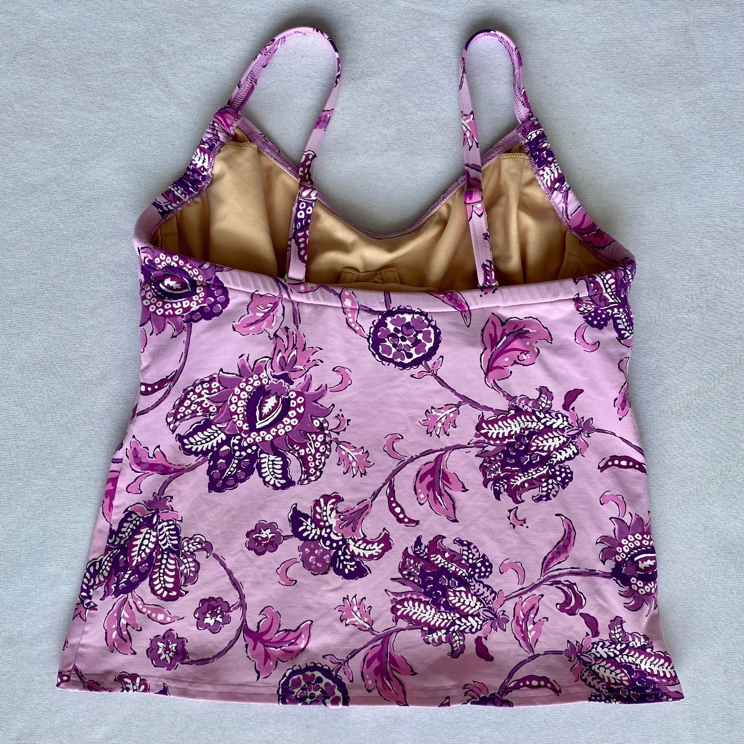 Purple floral swim top