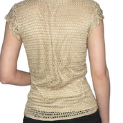 beige netted top