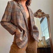80s plaid wool /silk blazer
