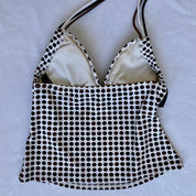 Brown & black polka halter
